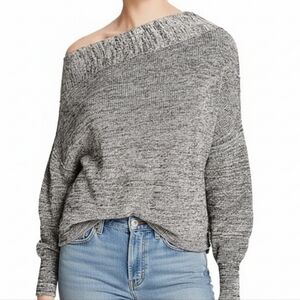FREE PEOPLE Alana Slouchy Off The Shoulder Knit Pullover